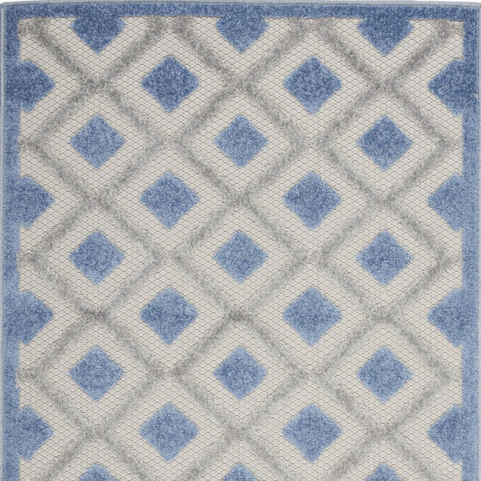 3' X 4' Gingham Non Skid Indoor / Outdoor Area Rug - Blue / Gray