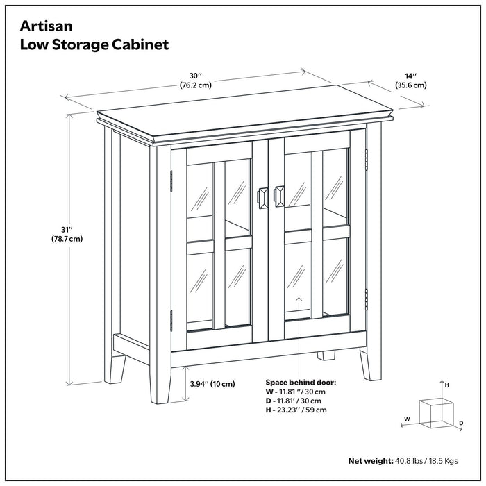 Artisan - Handcrafted Low Storage Cabinet Simpli-Home