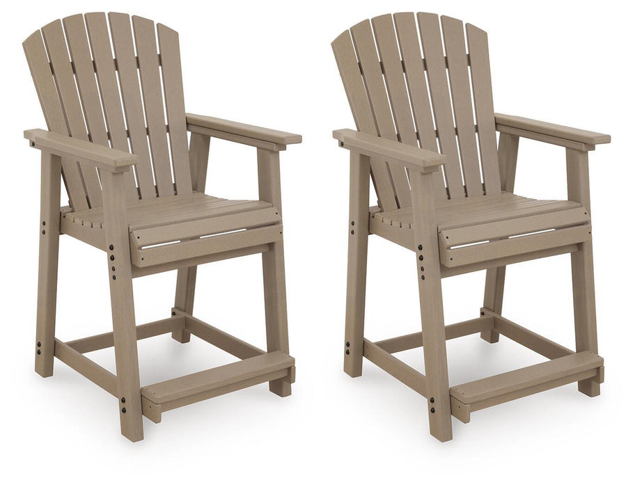 Seacliff Beach - Barstool (Set of 2) - Medium Brown Signature Design by Ashley®