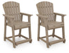 Seacliff Beach - Barstool (Set of 2) - Medium Brown Signature Design by Ashley®
