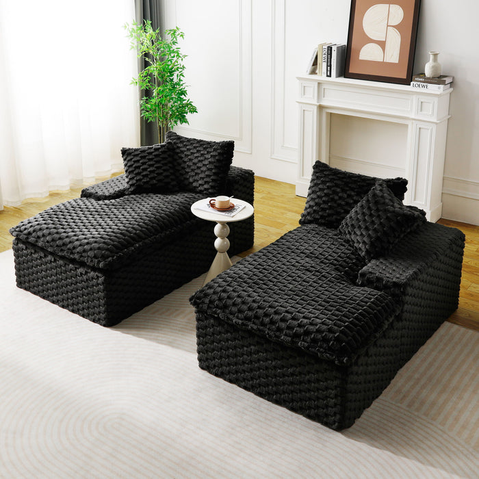 Double Chaise Lounge With Full Compressed Sponge Home Essentials