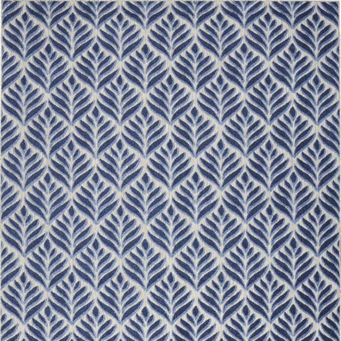 5' X 8' Floral Stain Resistant Non Skid Area Rug - Blue