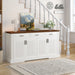 Fluted Sideboard Buffet Cabinet With 4 Doors And 3 Drawers Home Essentials