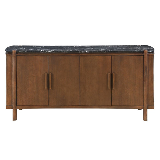 Estella - Server With Marble Top - Black Natural Marble Top & Walnut ACME