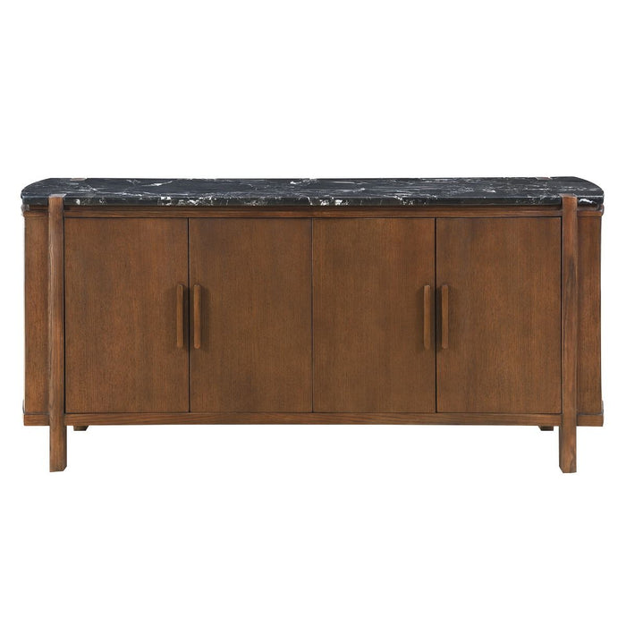 Estella - Server With Marble Top - Black Natural Marble Top & Walnut ACME