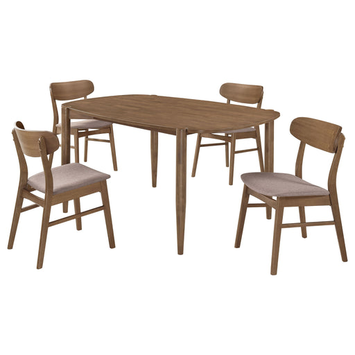 Whisten - Dining Set With Rounded Tabletop And Upholstered Chairs Furniture Max