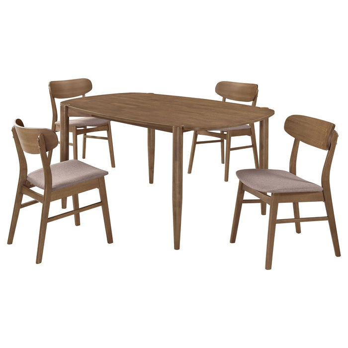 Whisten - Dining Set With Rounded Tabletop And Upholstered Chairs Furniture Max