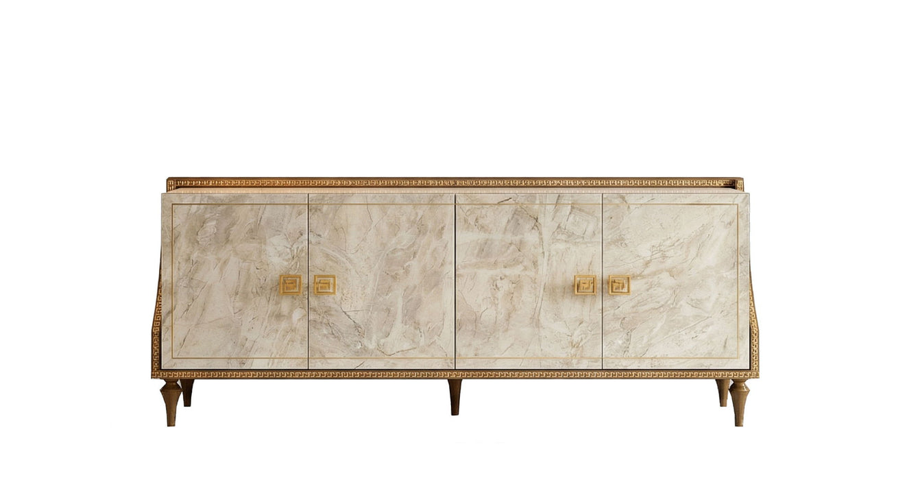 Romantica - 4 Doors Buffet - Light Beige / Brown Walnut Arredoclassic Italy