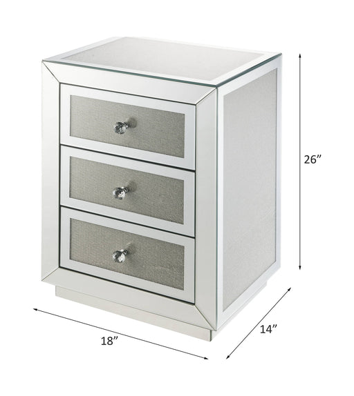 Noralie - 18" X 14" Accent Table - Mirrored & Faux Diamonds ACME