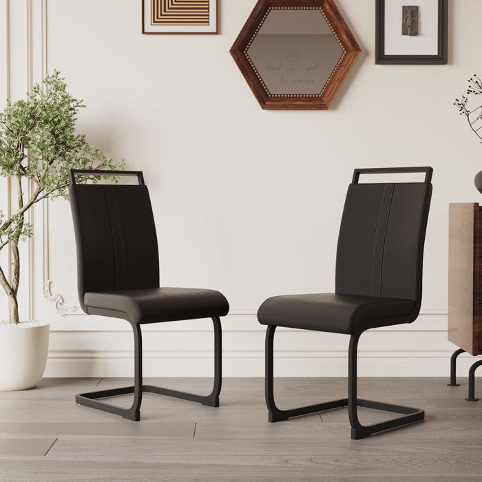 Modern Dining Chairs With High Back Upholstered Design Metal Legs