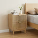 Bedside Table With Grille Design And 2 Drawers, Side Table For Bedroom - Oak Home Essentials