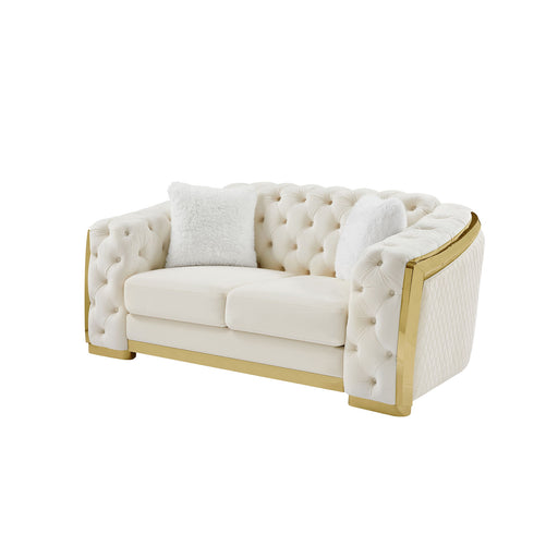2 Seater Loveseat Sofa With Button Tufted Diamond Grid & 2 Pillows For Living Room Home Essentials