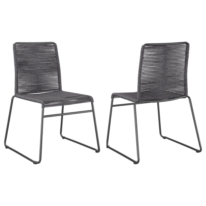 Jerome - Stackable Side Chair (Set of 2) - Charcoal Furniture Max