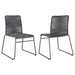 Jerome - Stackable Side Chair (Set of 2) - Charcoal Furniture Max