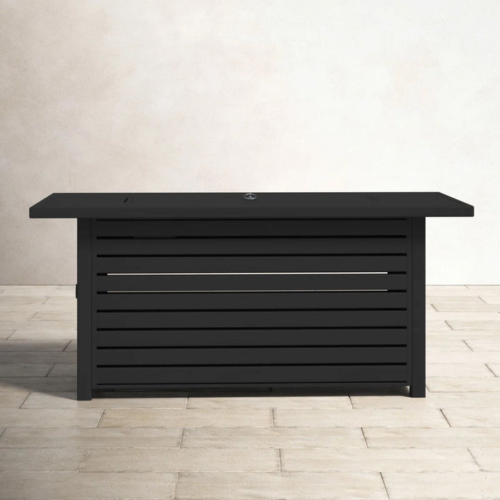 Propane / Gas Outdoor Fire Pit Table With Lid Durable Construction - Black