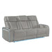 Electra - Power Reclining Sofa With Power Headrests, Drop Down Table, Reading Light, Massage, LED Lighting And USB Control Matrix Furniture Group