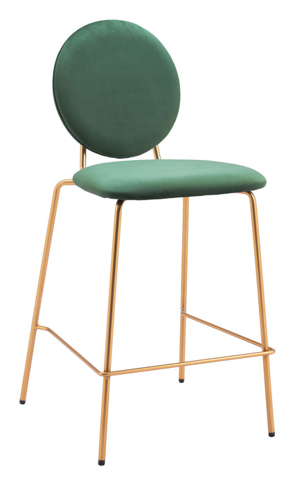 Odessa - Counter Stool (Set of 2) - Green / Gold Zuo Modern