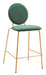 Odessa - Counter Stool (Set of 2) - Green / Gold Zuo Modern