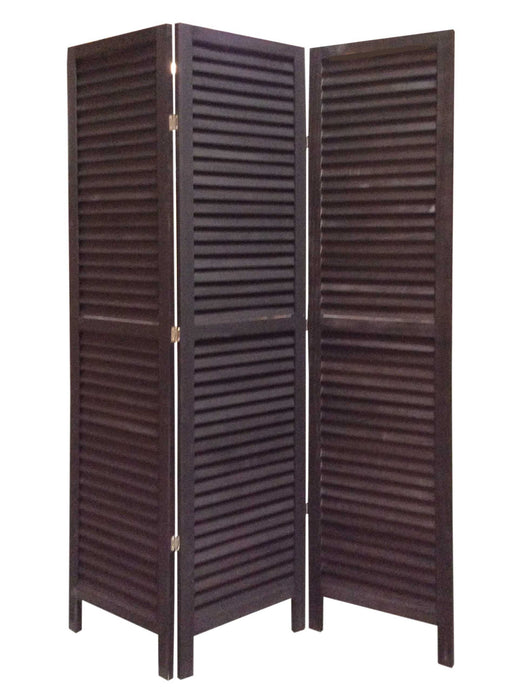 Wood Shutter Screen - Dark Brown
