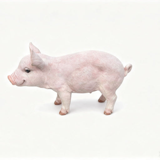 Cute Pig Garden Statue, Farm Pig Figurine Lawn Ornament, Weatherproof Outdoor Sculpture Decor - Baby Pink Home Essentials