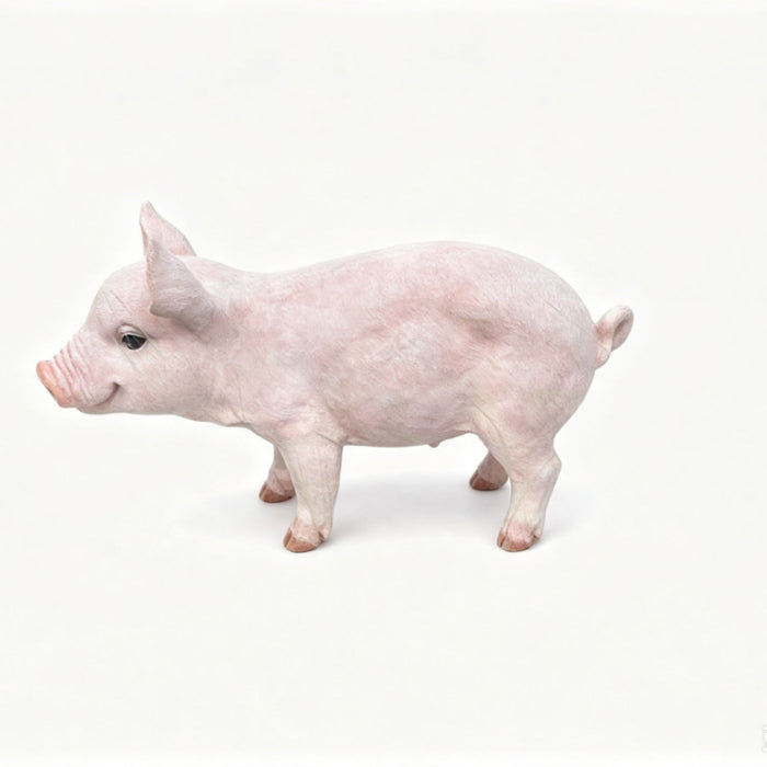 Cute Pig Garden Statue, Farm Pig Figurine Lawn Ornament, Weatherproof Outdoor Sculpture Decor - Baby Pink Home Essentials