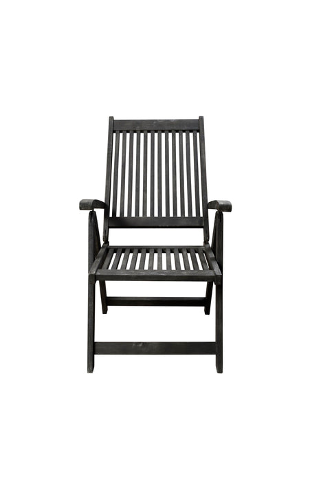 Distressed Outdoor Reclining Chair - Dark Gray