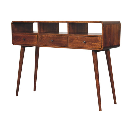Triple Curved Console Table - Brown Artisan Furniture