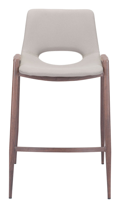 Desi - Counter Stool With Walnut Legs (Set of 2) Zuo Modern