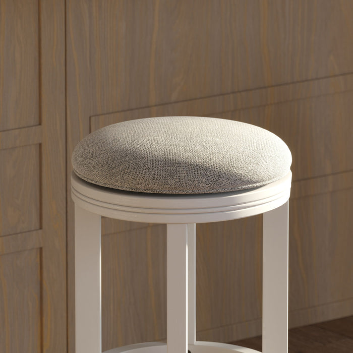 Backless Swivel Stool With Upholstered Seat Home Essentials