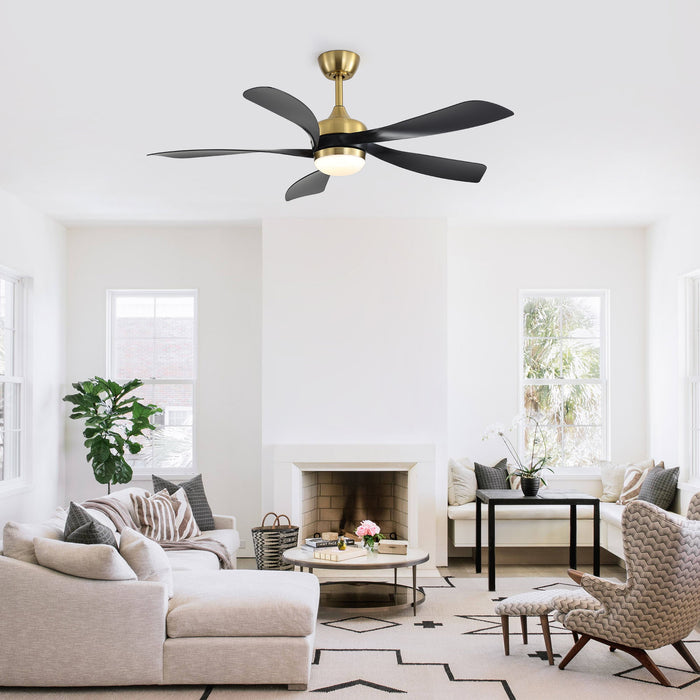 52" Indoor Ceiling Fan With 3 Color Dimmable LED Light Blades, Reversible DC Motor, Remote Control Daily Nest