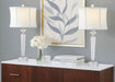 Diamond - Torch Contemporary Crystal Table Lamp (Set of 2) - Clear / Off White / Polished Nickel Lumi Source