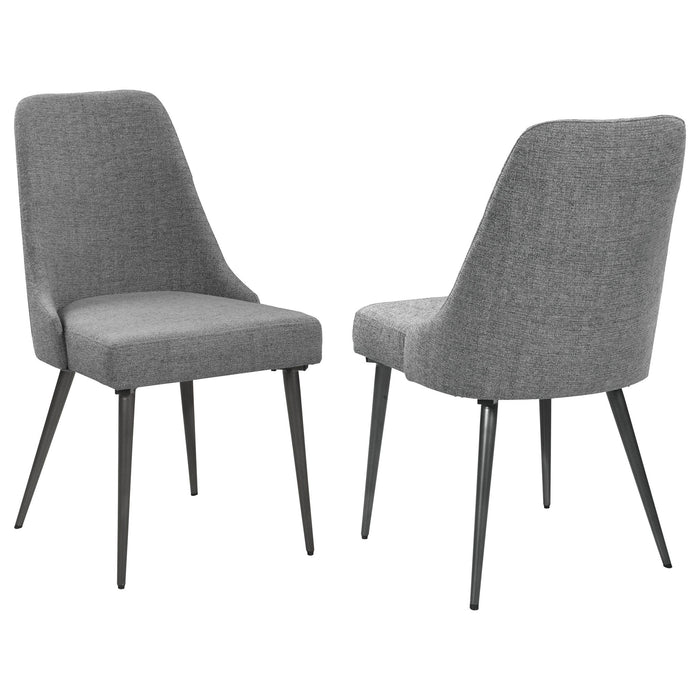 Side Chairs Upholstered With Tapered Legs (Set of 2) - Gray Furniture Max