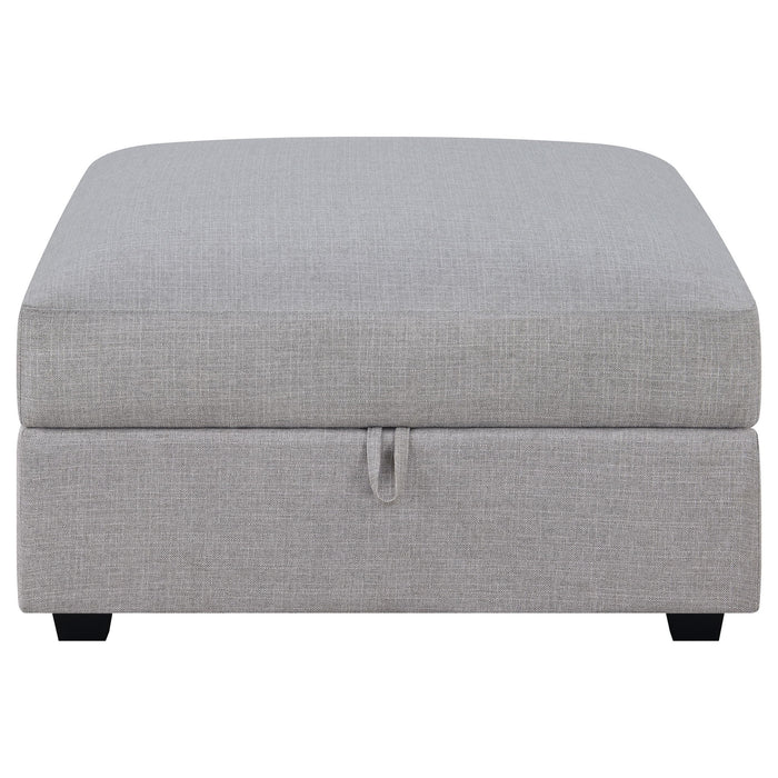 Austin - Square Upholstered Ottoman - Gray Furniture Max