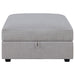 Austin - Square Upholstered Ottoman - Gray Furniture Max