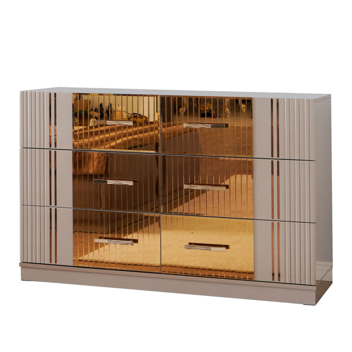 Lorenzo - 6 Drawer Dresser - Gray Matrix Furniture Group