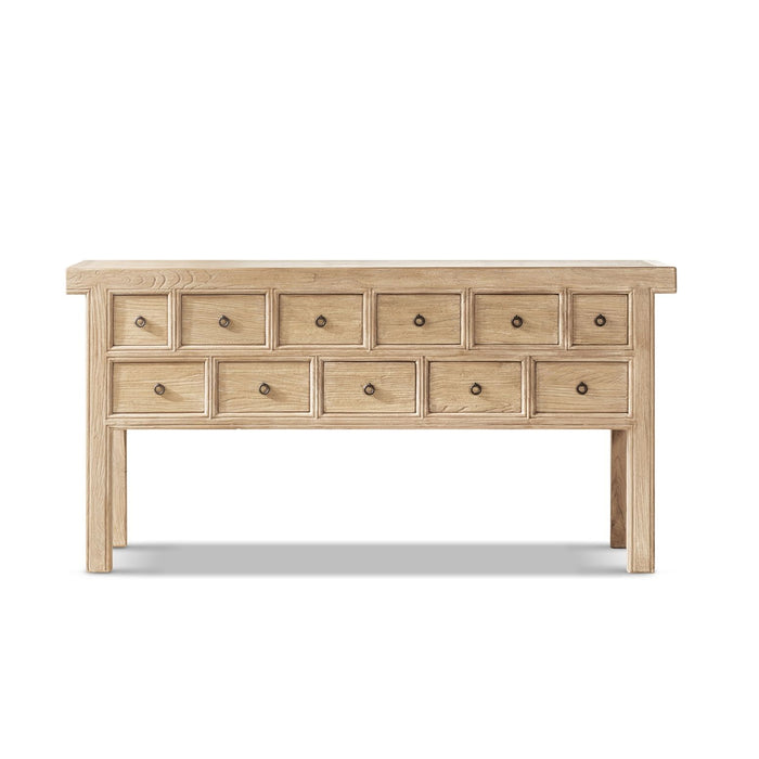 Bellamy Heritage - 11 Drawer Table With Open Base - Brown Jennifer Taylor Home