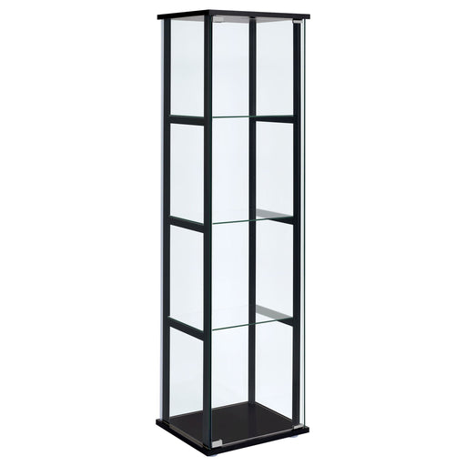 Serena - 4 Shelf Curio Cabinet - Black Furniture Max
