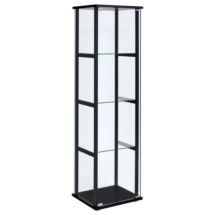 Serena - 4 Shelf Curio Cabinet - Black Furniture Max