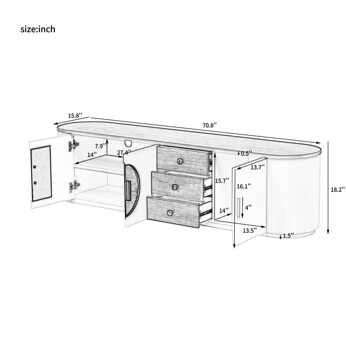 Minimalist TV Stand With 3 Drawers And 1 Shelf Hearth and Haven
