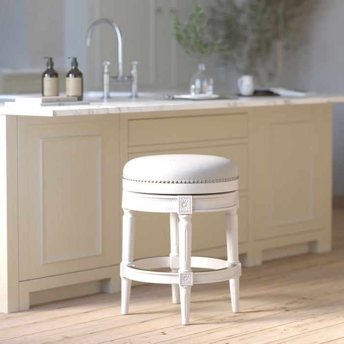 Rustic Elegance Backless Swivel Stool Home Essentials