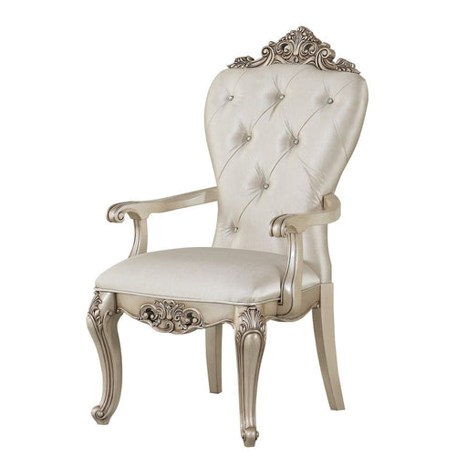Gorsedd - Arm Chair (Set of 2) - Cream Fabric & Golden Ivory ACME