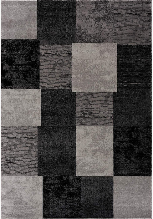 2' x 4' Geometric Blocks Area Rug - Gray