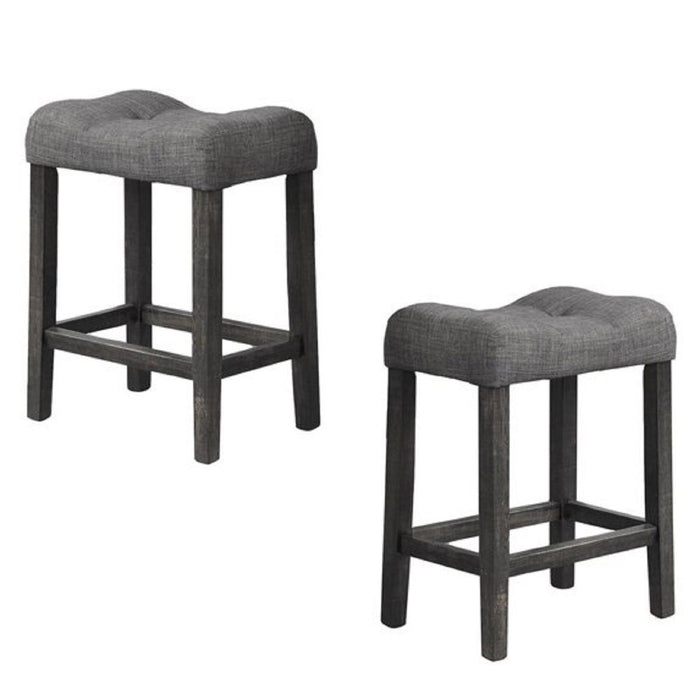 Transitional Style Counter Height Dining Stool With Footrest (Set of 2) Home Essentials
