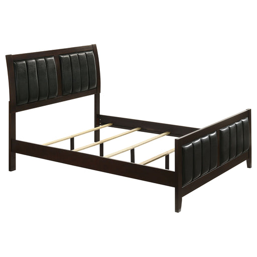 Full Panel Bed With Tufted Headboard Frame - Brown Furniture Max