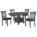 Ingall - 5 Piece Set With Storage Table And Upholstered Chairs - Medium Gray Furniture Max