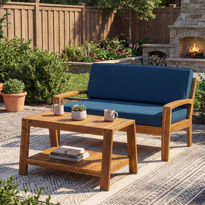 2 Piece Conversation Set, Loveseat & Coffee Table Noble House