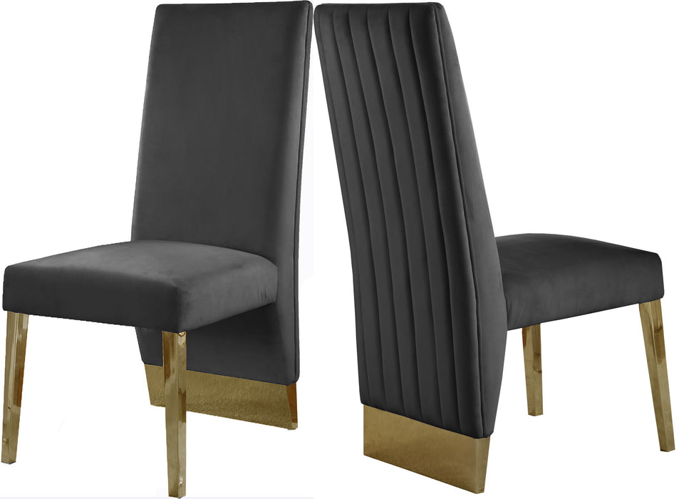 Porsha - Dining Chair with Gold Legs(Set of 2)