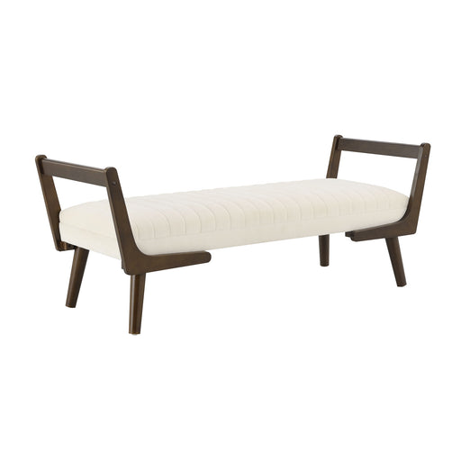Mid-Century Bench With Wood Legs Home Essentials