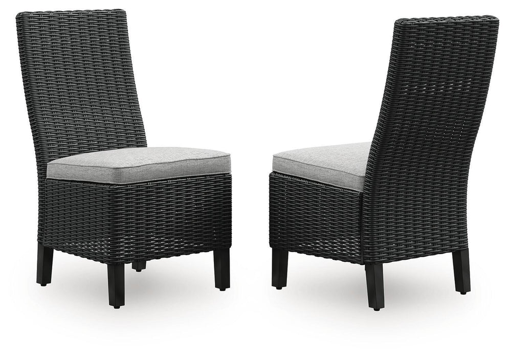 Beachcroft - Side Chair With Cushion (Set of 2) - Black / Light Gray Signature Design by Ashley®