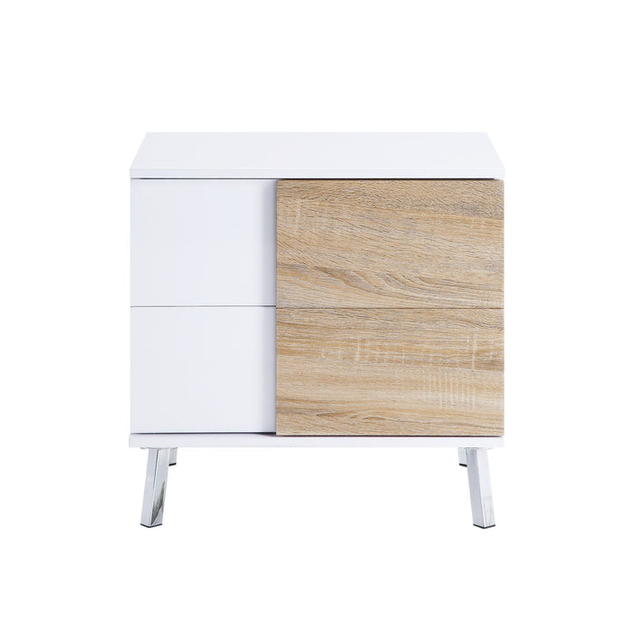 Verux - High Gloss End Table - White Urban Nest